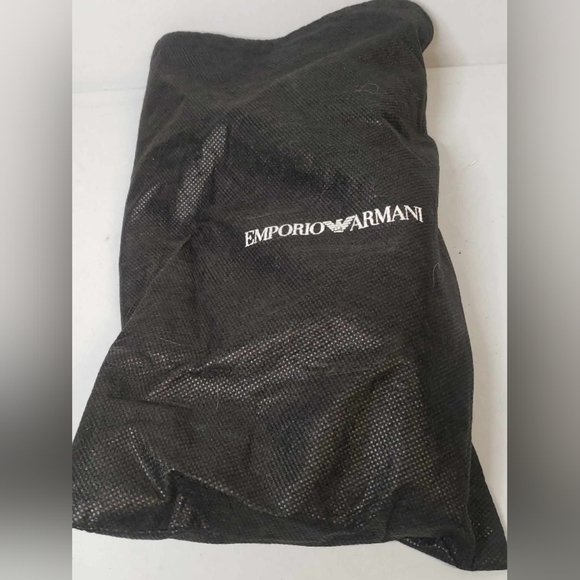 EMPORIO ARMANI Black Suede/Patent Leather Round-Toe Bow Flats Sz 38 Italy - Picture 10 of 12